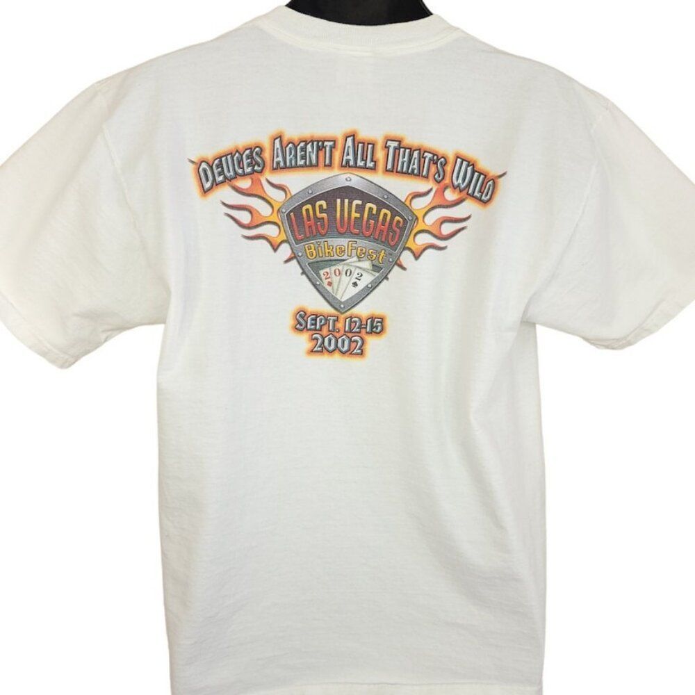Vintage Las Vegas Bike Fest T Shirt Mens Size Large Y2K Deuces Wild Motorcycle